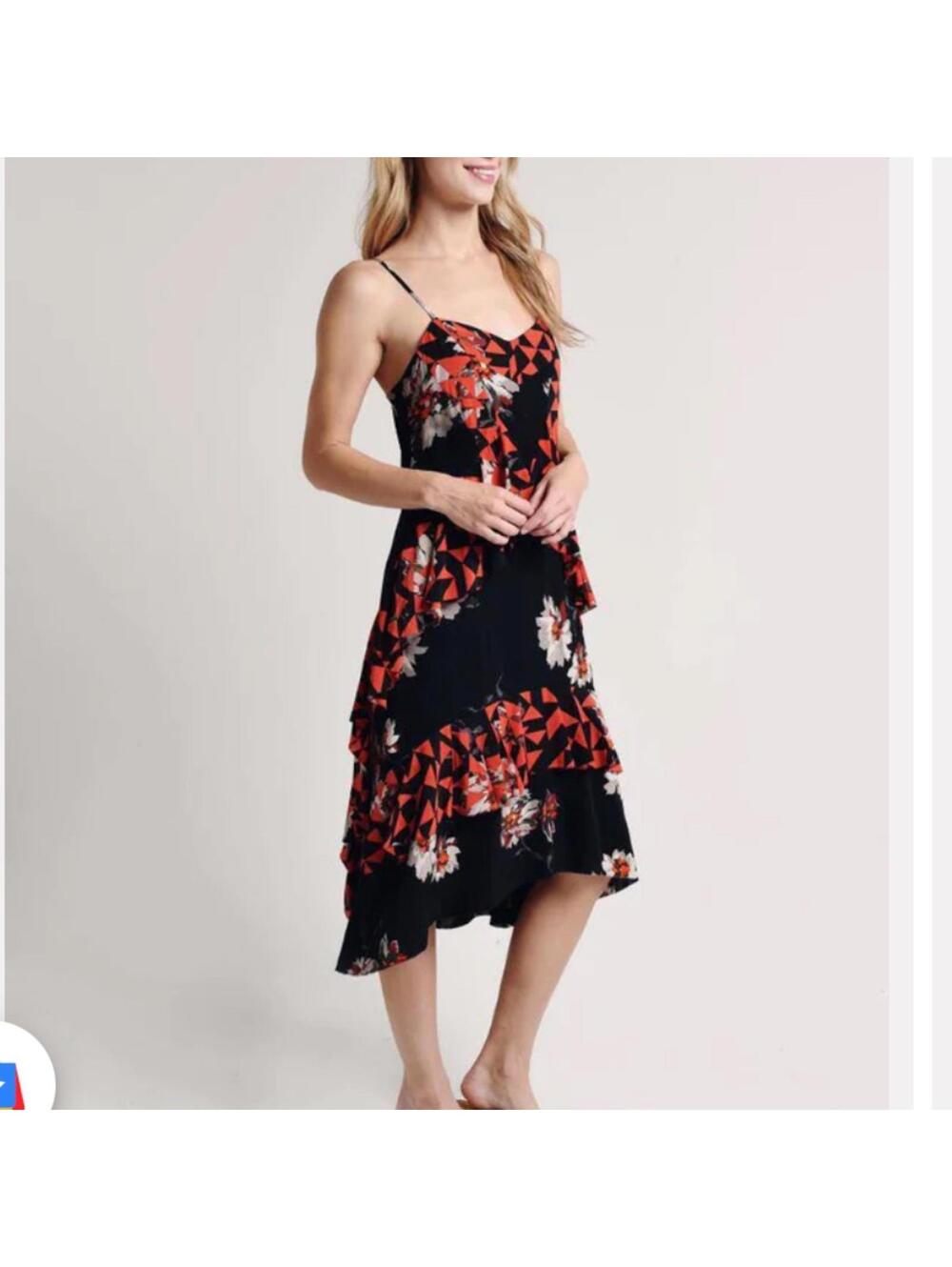 NWT JOIE Ronelle Geometric Floral Ruffled Dress Women’s SIZE 4 Summer Festival